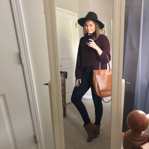 Abercrombie Burgundy Mock Neck Sweater - Picture 1 of 7